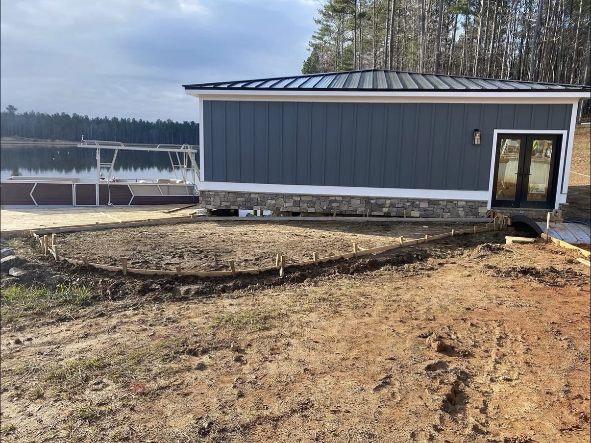 Lakeside Stamped Patio — Before