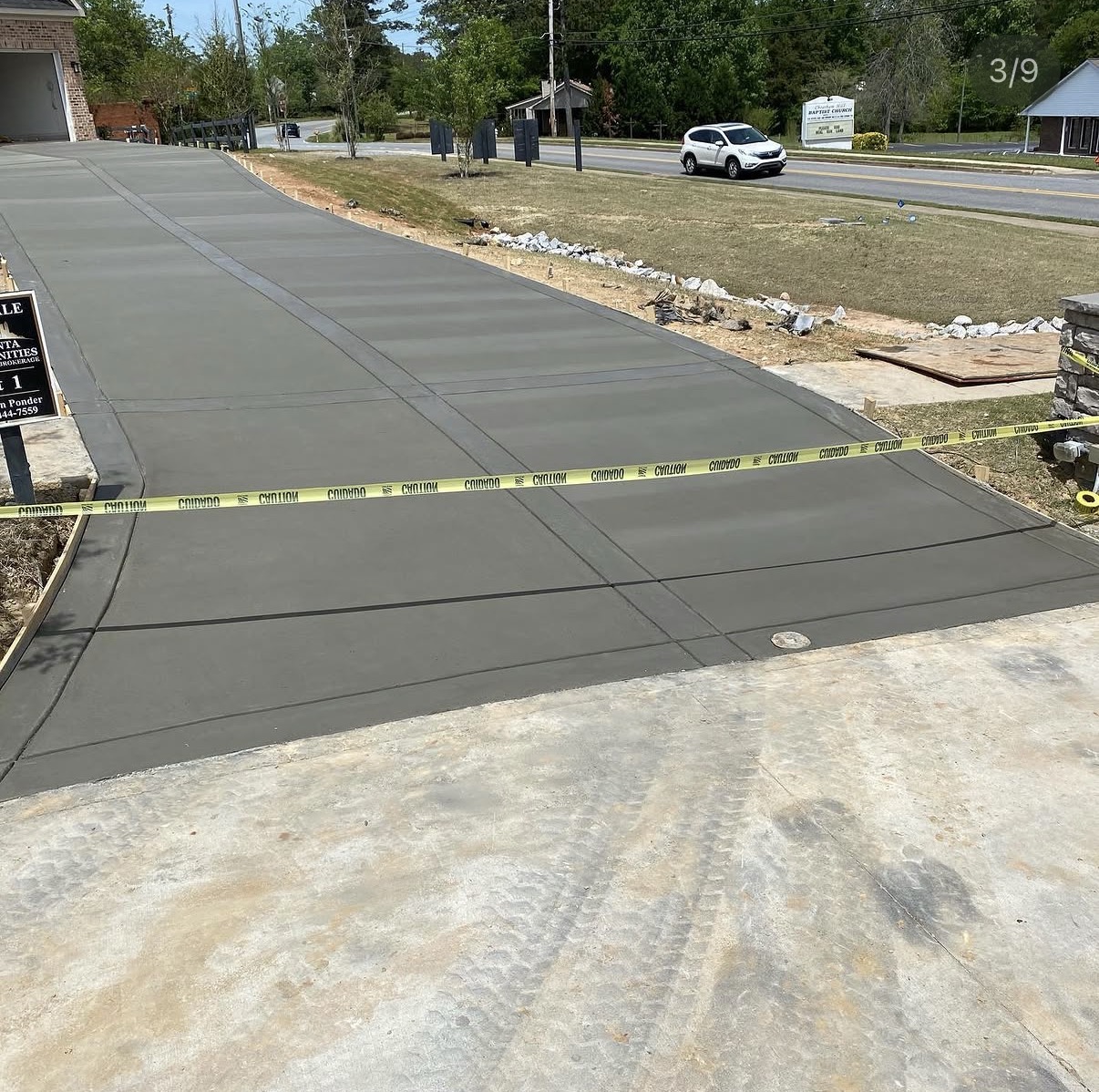 Residential Driveway Pour — Drying